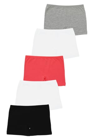 Renkli Kız Çocuk Boxer Tayt 5'li Paket Pamuklu Likralı