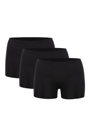 Basic Lazer Kesim Dikişsiz Kadın Boxer Külot 3'lü Paket