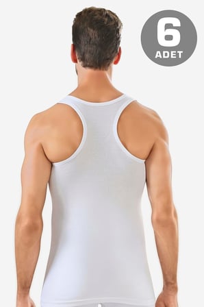 6'lı Paket Erkek Rambo Sporcu Atlet %100 Pamuk Ribana