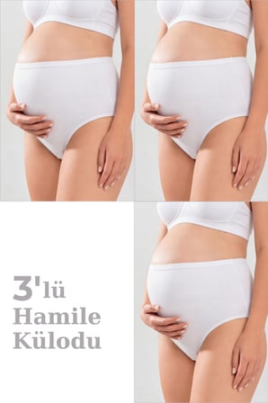 Kadın Lohusa Hamile Külodu Pamuklu Likralı Yumuşak Dokulu Esnek Kumaş 3'lü Set