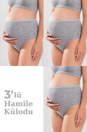 Kadın Lohusa Hamile Külodu Pamuklu Likralı Yumuşak Dokulu Esnek Kumaş 3'lü Set