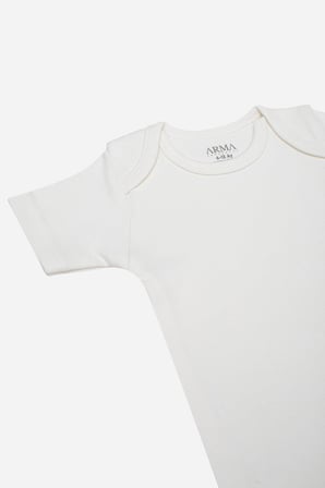 %100 Organik Pamuk 3'lü Kısa Kollu Bebek Çıtçıtlı Zıbın Body