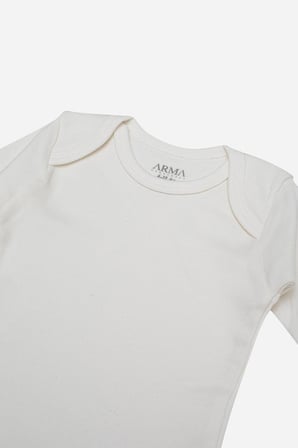 %100 Organik Pamuk 3'lü Uzun Kollu Bebek Çıtçıtlı Zıbın Body