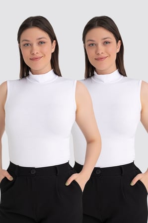 Kadın Balıkçı Yaka 2'li Kolsuz Body
