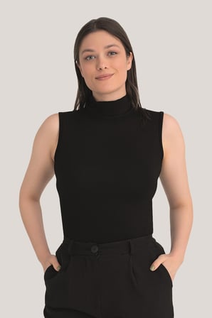 Kadın Balıkçı Yaka 2'li Kolsuz Body
