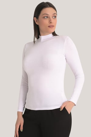 Kadın Balıkçı Yaka Uzun Kollu Body 3 Adet