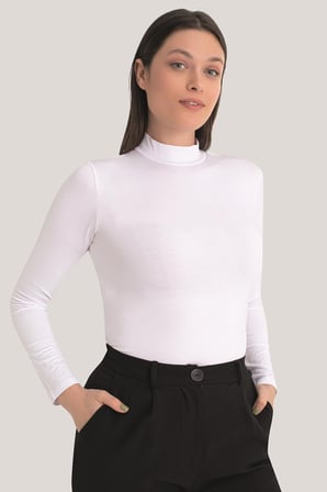 Kadın Balıkçı Yaka Uzun Kollu Body 3 Adet