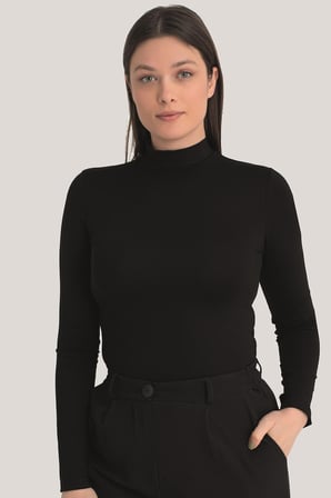 Kadın Balıkçı Yaka Uzun Kollu Body 3 Adet