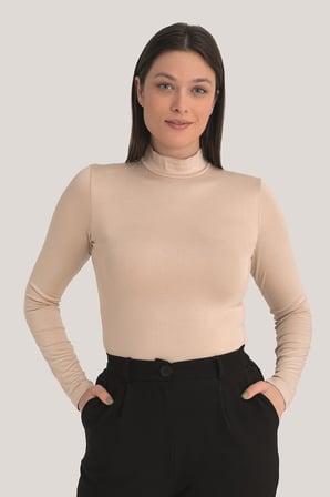 Kadın Balıkçı Yaka Uzun Kollu Body 3 Adet