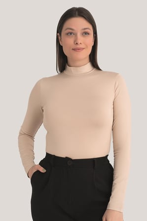Kadın Balıkçı Yaka Uzun Kollu Body 3 Adet