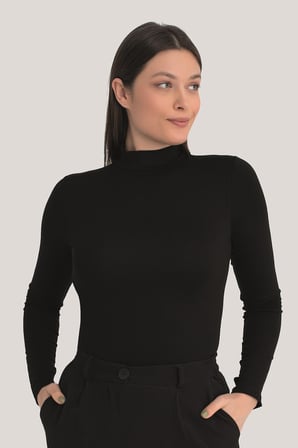 Kadın Balıkçı Yaka Uzun Kollu Body 3 Adet