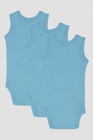 %100 Organik Pamuk 3'lü Bebek Atlet Çıtçıtlı Zıbın Body