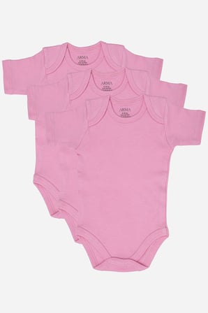 %100 Organik Pamuk 3'lü Kısa Kollu Bebek Çıtçıtlı Zıbın Body