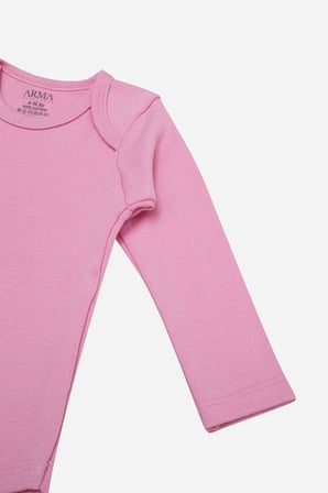 %100 Organik Pamuk 3'lü Uzun Kollu Bebek Çıtçıtlı Zıbın Body