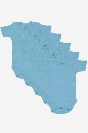 %100 Organik Pamuklu Kısa Kollu Bebek Body 5'li Paket