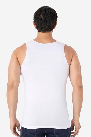 Erkek İz Bırakmayan Dikişsiz Atlet Beyaz %100 Pamuklu 3'lü Paket