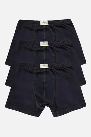 Erkek Çocuk Pamuklu Yumuşak ve Esnek Likralı Boxer 3'lü Paket