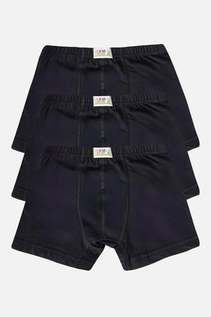Erkek Çocuk Pamuklu Yumuşak ve Esnek Likralı Boxer 3'lü Paket