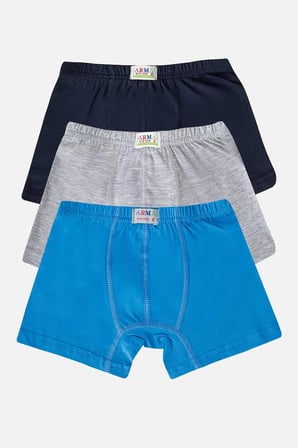 Erkek Çocuk Pamuklu Yumuşak ve Esnek Likralı Boxer 3'lü Paket