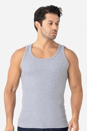 Erkek Fitilli Atlet Pamuklu Likralı Kaşkorse Halter Yaka Slim Fit Atlet