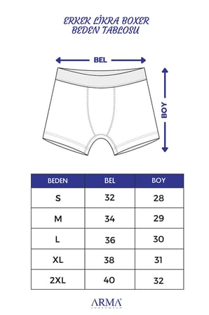 Erkek Büyük Beden Boxer Pamuklu Likralı 10'lu Paket