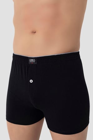Erkek Düğmeli Boxer 3'lü Paket %100 Pamuklu Penye