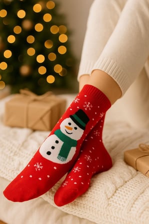 4'lü Paket Unisex Yılbaşı Çorap Soket Çorap Yeniyıl