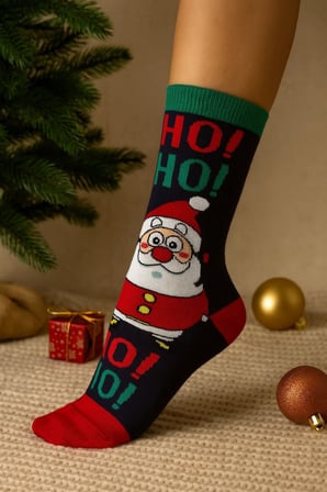 4'lü Paket Unisex Yılbaşı Çorap Soket Çorap Yeniyıl