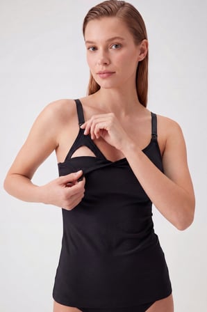 Kadın Pamuklu Göğüs Ucu Belli Etmeyen Kaplı Emzirme Atleti