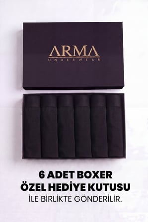 Erkek Premium Bambu Boxer 6'lı Hediye Kutulu Damat Bohçası ve Çeyiz Seti
