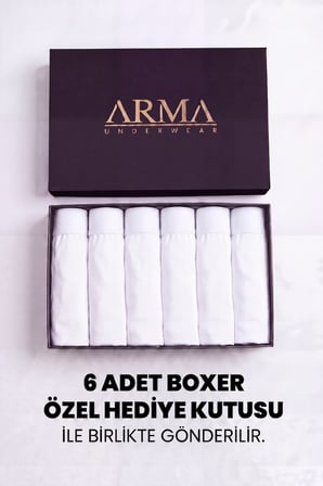 Erkek Premium Bambu Boxer 6'lı Hediye Kutulu Damat Bohçası ve Çeyiz Seti