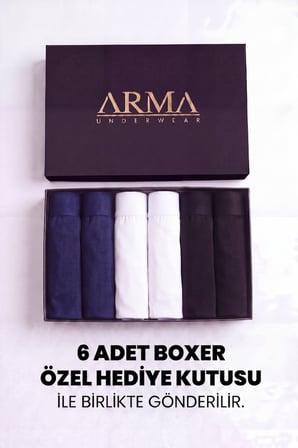 Erkek Premium Bambu Boxer 6'lı Hediye Kutulu Damat Bohçası ve Çeyiz Seti