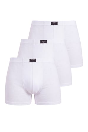 Erkek Boxer Düz 3'lü Paket Pamuklu Likralı