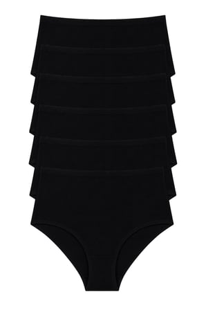 Kadın Yüksek Bel Slip Külot 6'lı Paket Pamuklu Likralı Esnek Rahat İç Çamaşırı