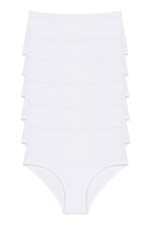 Kadın Yüksek Bel Slip Külot 6'lı Paket Pamuklu Likralı Esnek Rahat İç Çamaşırı
