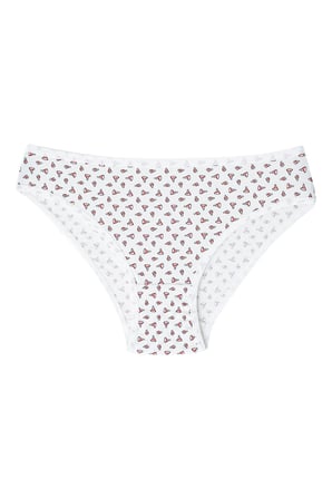 Kadın Desenli Karışık Renkli Külot Slip 7'li Paket Pamuklu Likralı