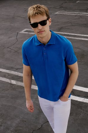 Slim Fit Dar Kesim Polo Yaka %100 Pamuk Kısa Kollu Tişört