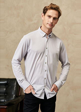 Altınyıldız Classics Slim Fit Gri Erkek Gömlek 4A2023100024