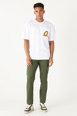 Erkek Haki 360 Derece Her Yöne Esneyen Rahat Slim Fit Dar Kesim Pantolon