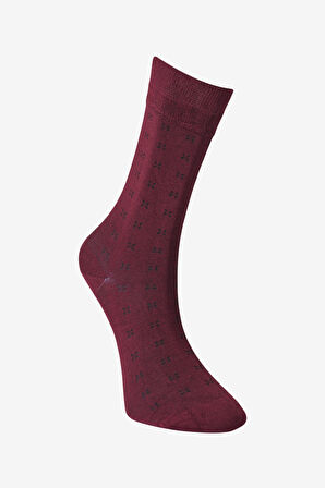 Erkek Bordo-siyah Bambulu Çorap