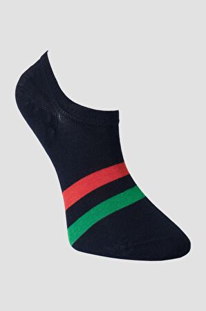 Erkek Lacı Beyaz Kırmızı 4'lü Desenli Çorap