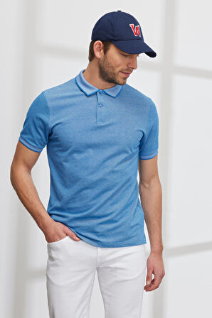 Slim Fit Dar Kesim Polo Yaka Kısa Kollu Basic Tişört