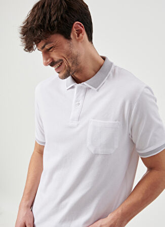 Altınyıldız Classics Polo Yaka Beyaz Erkek T-Shirt 4A9000000004