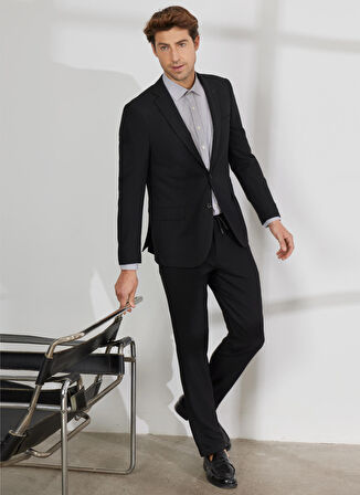 Normal Bel Slim Fit Siyah Erkek Takım Elbise 4A3023200017