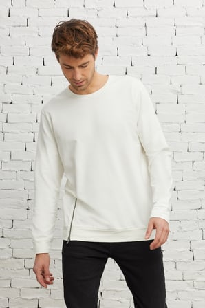 Standart Fit Normal Kesim Bisiklet Yaka Sweatshirt