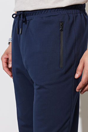 Erkek Lacivert Standart Fit Normal Kesim Eşofman Altı