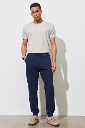 Erkek Lacivert Standart Fit Normal Kesim Eşofman Altı