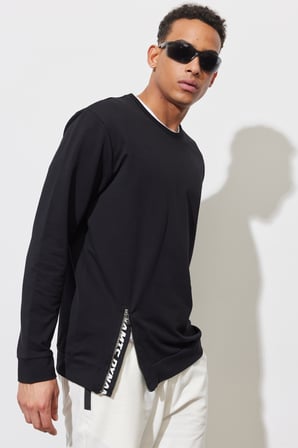 Standart Fit Normal Kesim Bisiklet Yaka Sweatshirt