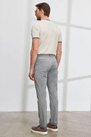 Slim Fit Dar Kesim 5 Cep Pamuklu Armürlü Esnek Pantolon