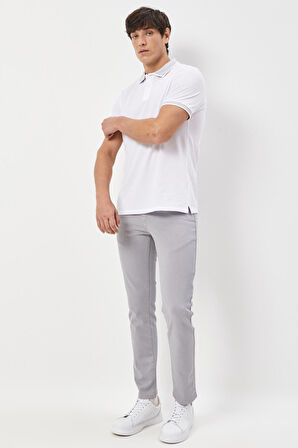 Slim Fit Dar Kesim Polo Yaka Kısa Kollu Basic Tişört